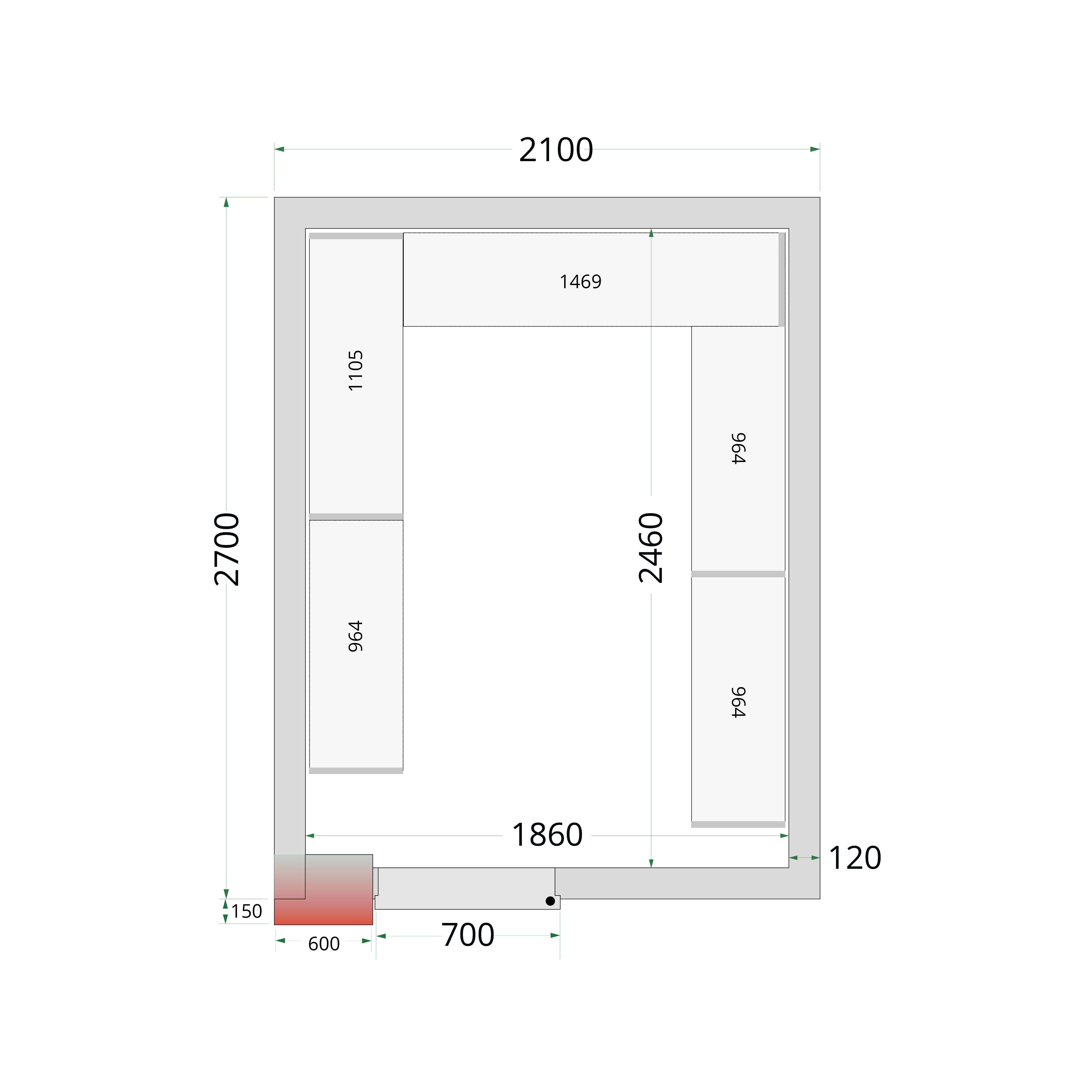 TEFCOLD Vriescelpanelen 120 mm CR 210x270x220