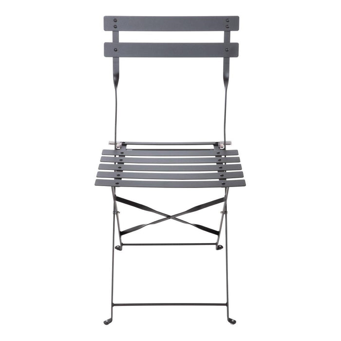 Bolero stalen opklapbare stoelen zwart (2 stuks)