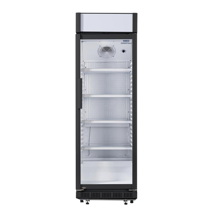 Nisbets Essentials Rechtopstaande Display Koeling met Lichtbak 346Ltr