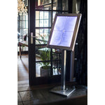 Securit RVS Gekleurd LED 4XA4 display met paal en voet