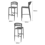 Bolero Eden PE gevlochten rattan outdoor barkrukken antraciet (2 stuks)