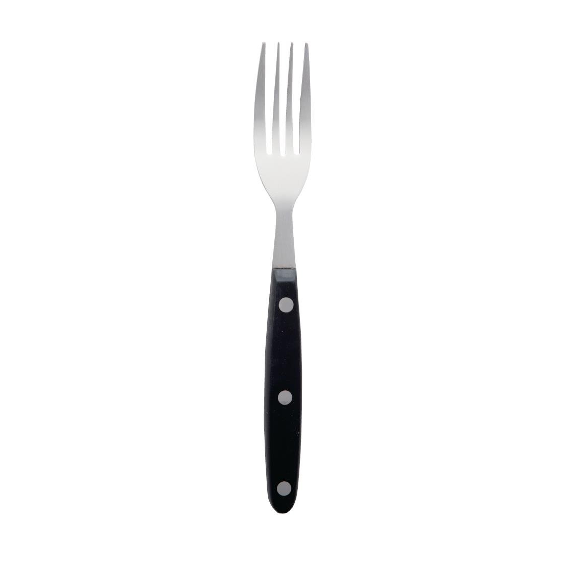 Olympia steakvork zwart heft per (12 stuks)