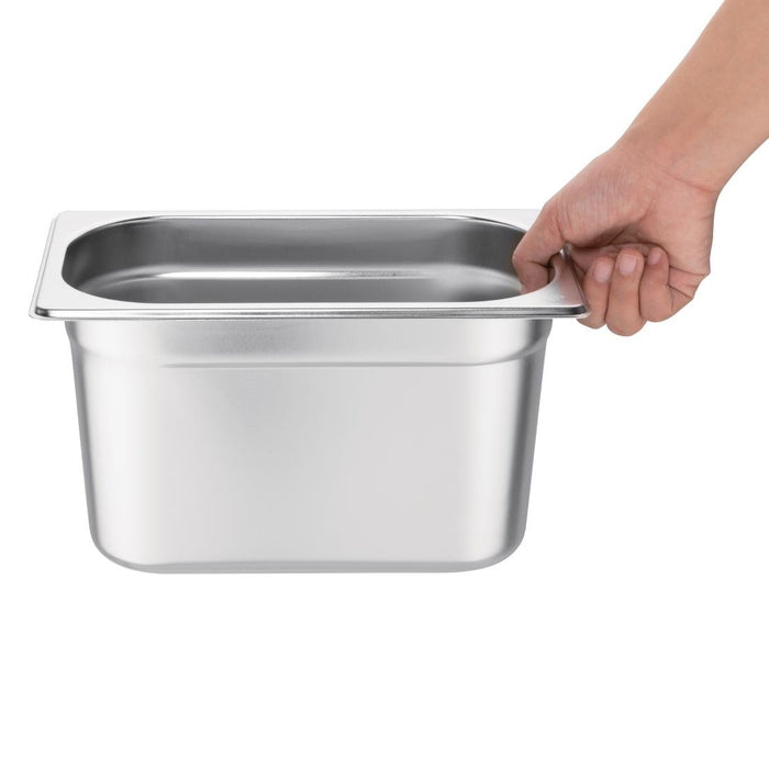 Vogue roestvrijstalen 1/4 gastronorm bak 150mm