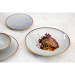 Olympia Drift Grey Coupe Low Bowls Met Reliëf, 260 mm (Pak Van 4)