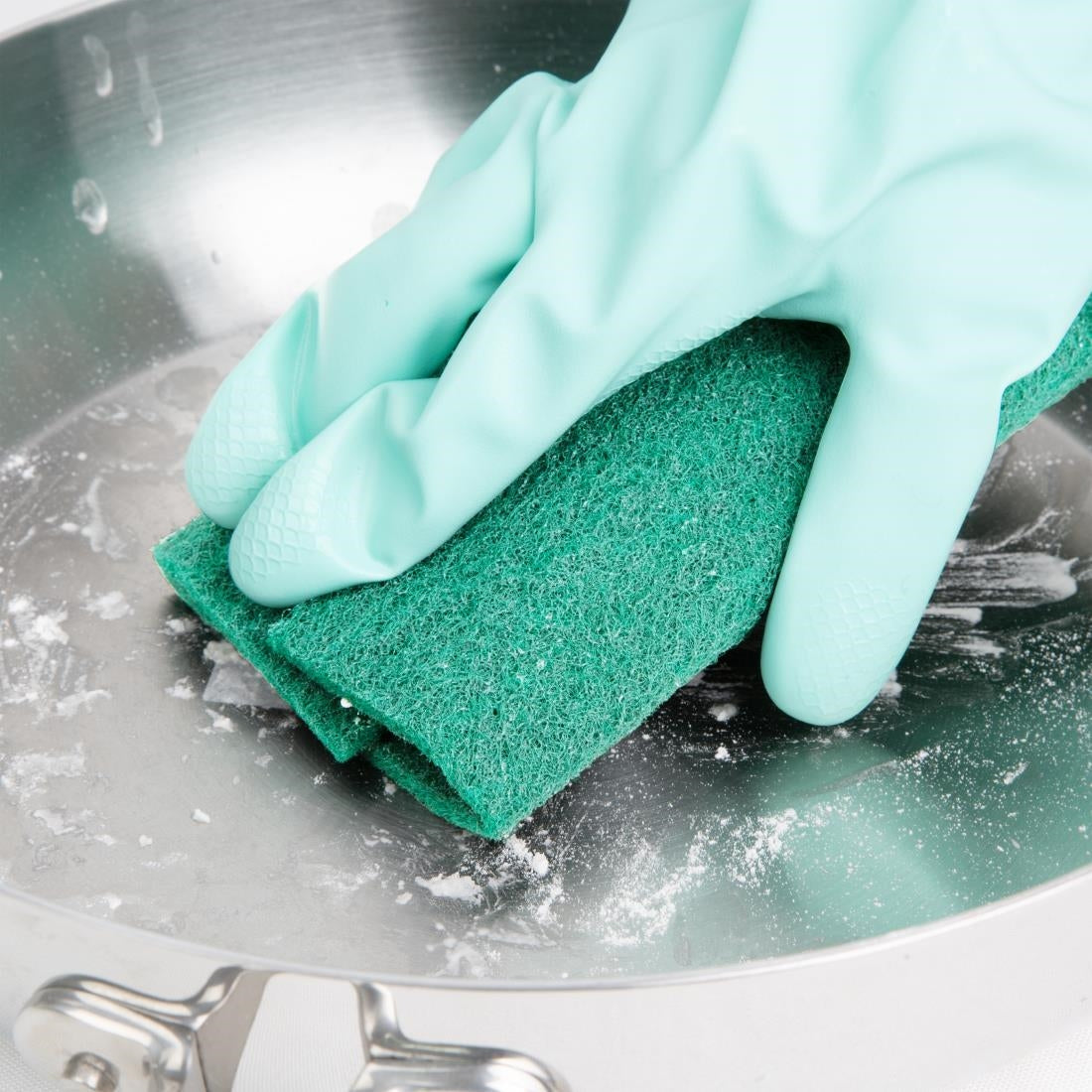 Jantex Groene Volledig Gerecyclede Schuursponsjes 9X6" (Pakket Van 10)