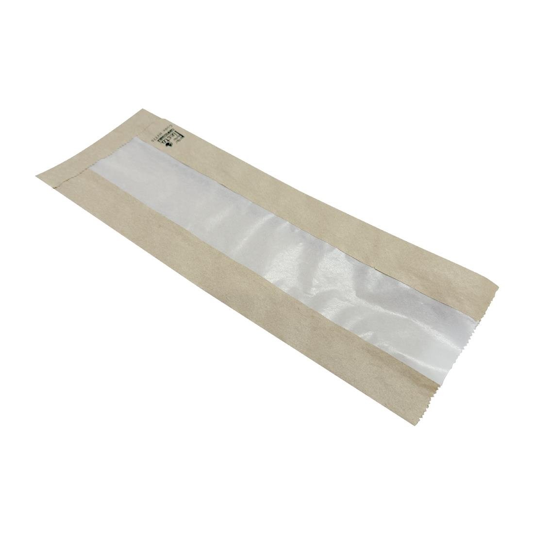 Fiesta Composteerbare Baguettezakken met Glasine Venster 300x100x60mm (1000 stuks)