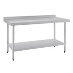 Vogue RVS werktafel met achteropstand 90x150x60cm