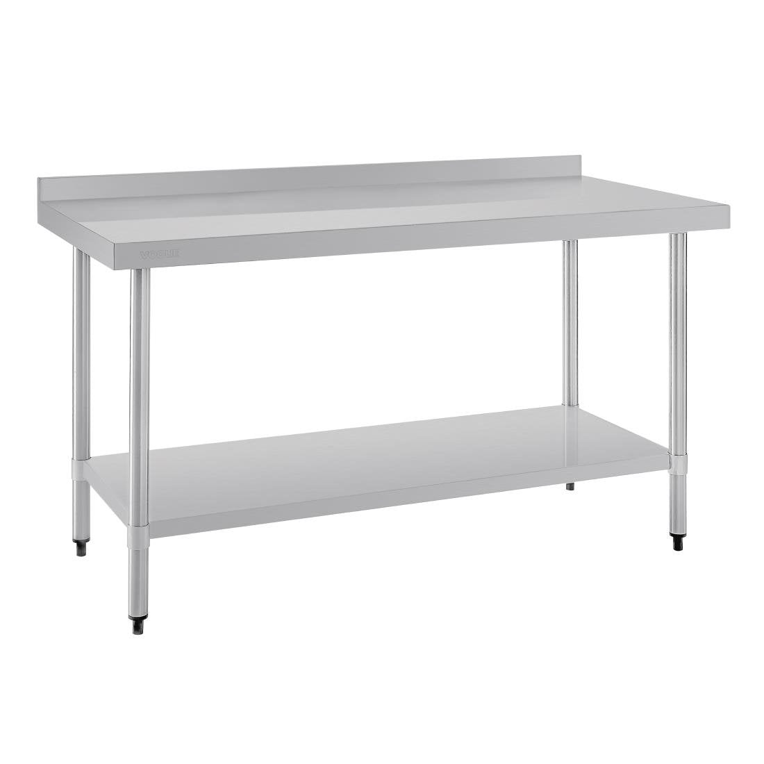Vogue RVS werktafel met achteropstand 90x150x60cm