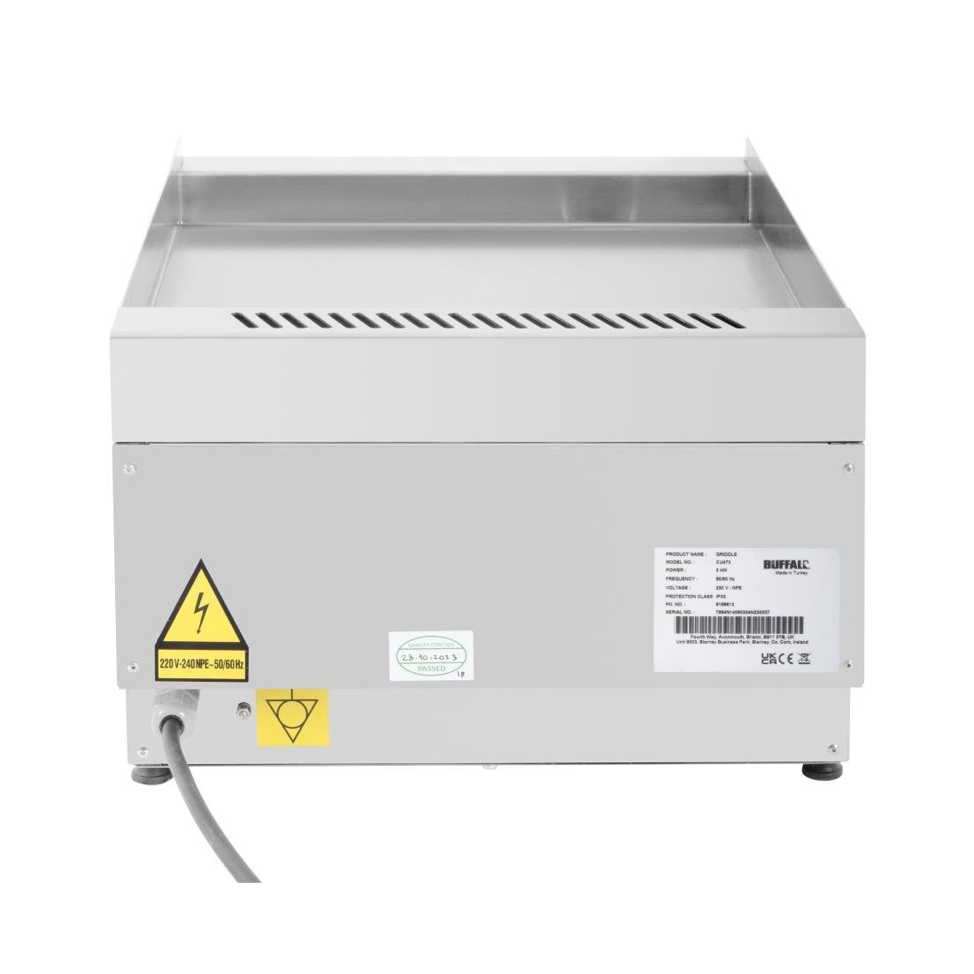 Buffalo 600 Serie Elektrische Bakplaat 400 Mm