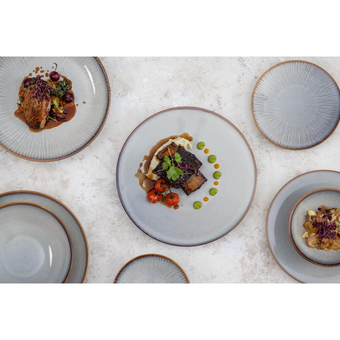 Olympia Drift Grijze Effen Coupe Borden 230 mm (Pak Van 6)