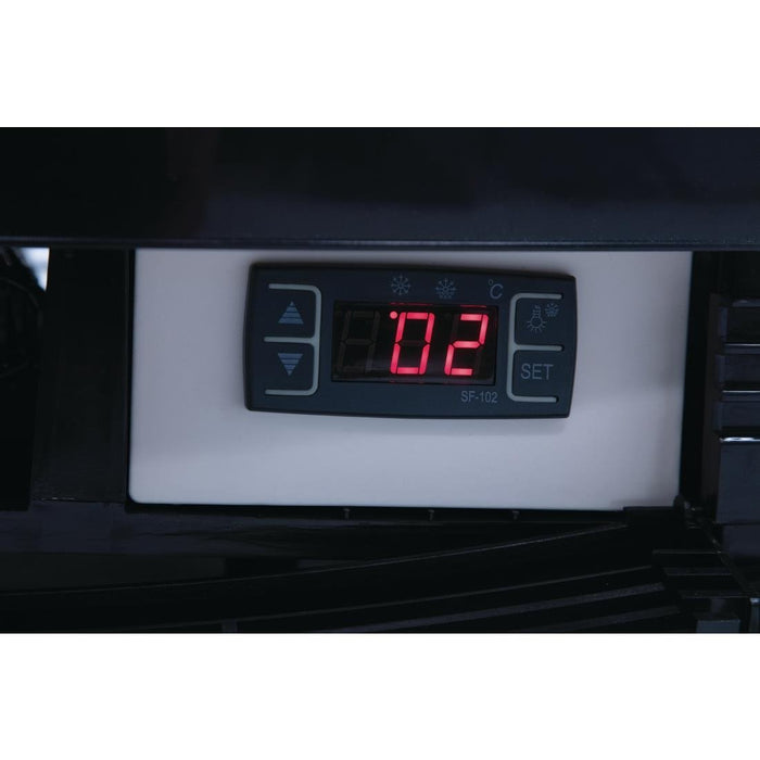 Polar C-serie koelvitrine met gebogen glasdeur 235L zwart