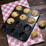 Vogue carbonstalen anti-kleef bakvorm 12 mini-muffins