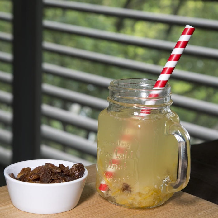 Fiesta Compostable rood/wit gestreepte papieren smoothierietjes 21cm (250 stuks)