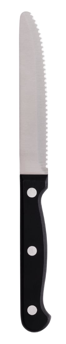 Olympia steakmessen met ronde punt zwart (12 stuks)