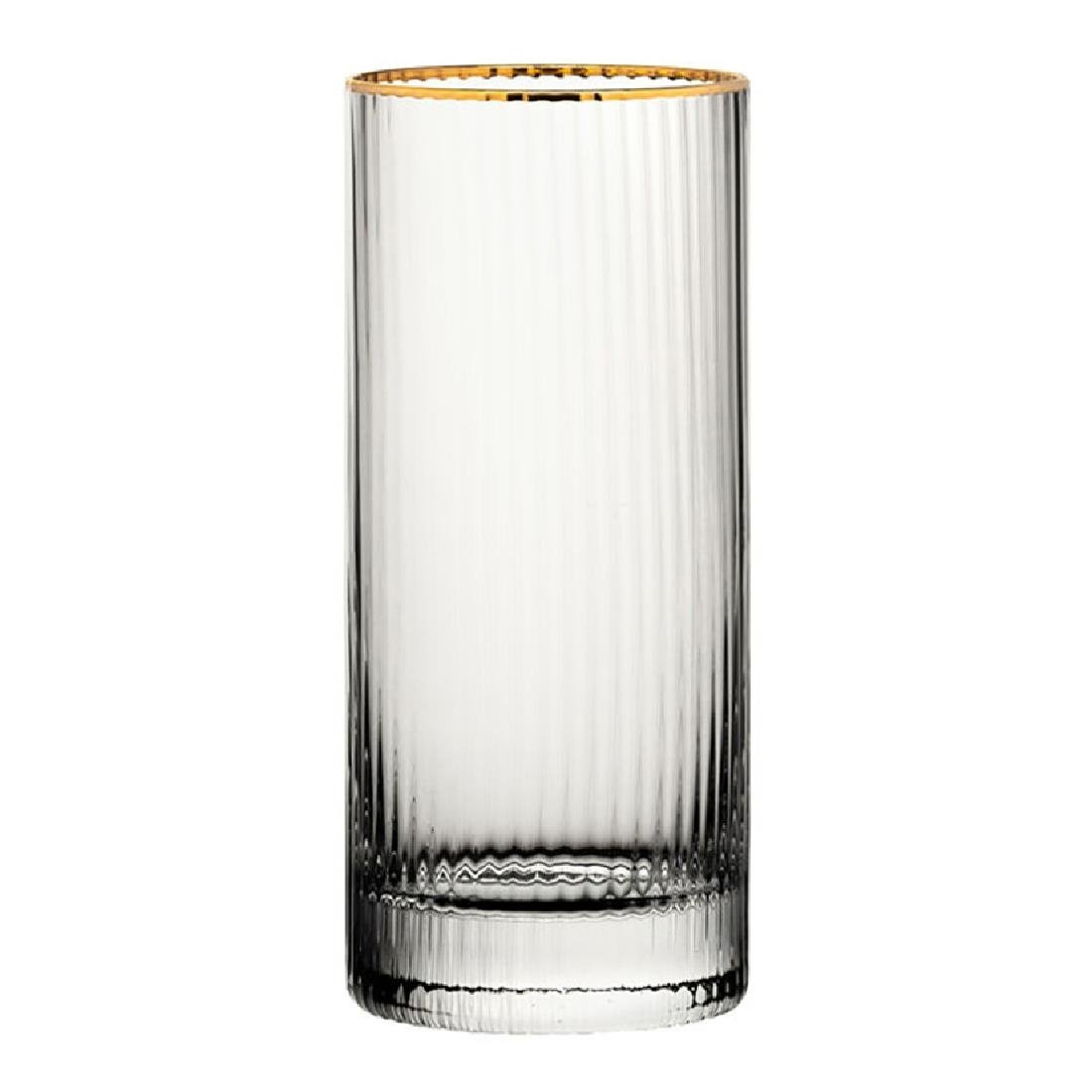 Utopia Hayworth Hiball-Glas Met Gouden Rand, 355ml (Pak Van 6)