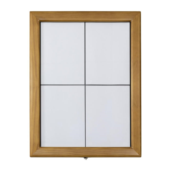 Securit Teak wit LED informatie 4xA4 display (excl paal en voet)