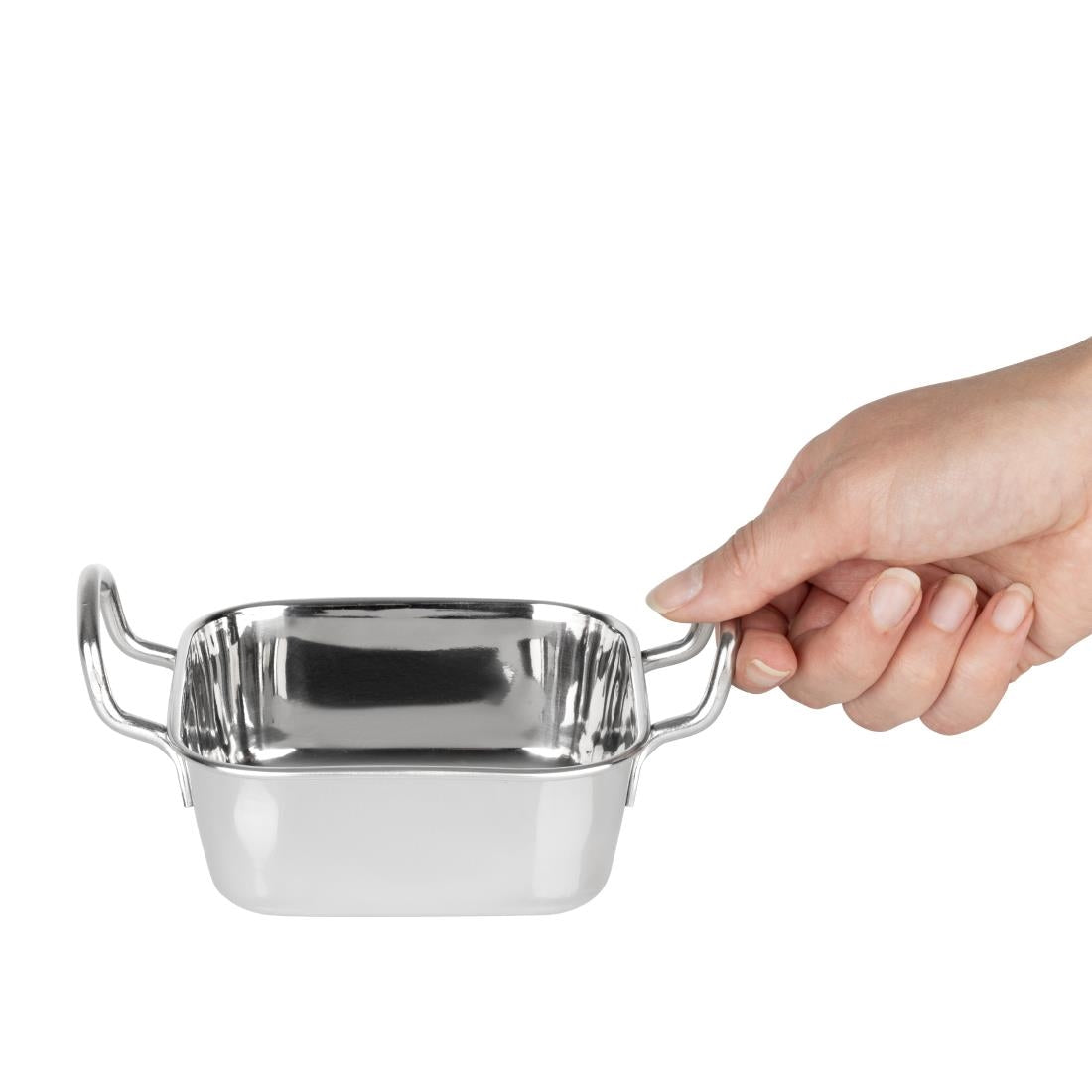 Olympia Tafel Presentatie Vierkant Schaal Roestvrij Staal 115X115mm