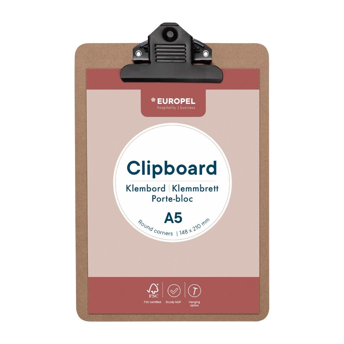 Europel Klembord A5 Portret Hout 148 x 210 Mm