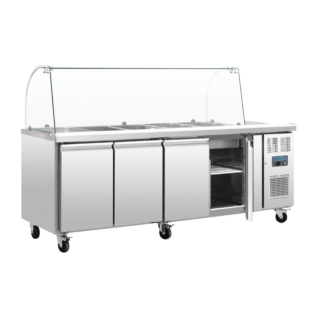 Polar u-serie vierdeurs gekoelde gastronorm salade counter
