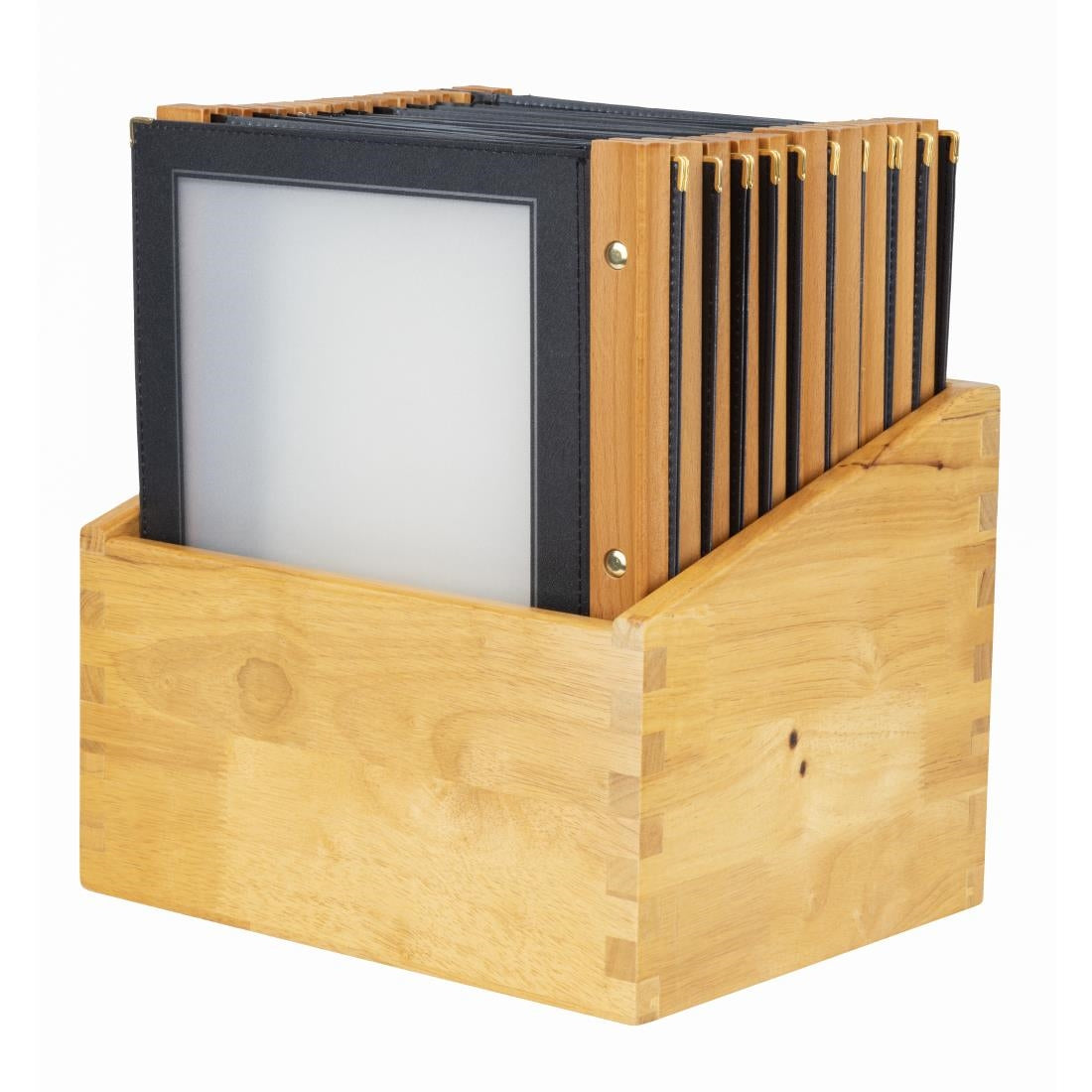 Securit menumappen set met houten box A4 zwart (20 stuks)