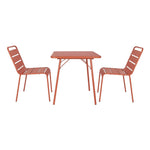 Bolero terracotta gelateerde stalen zijstoelen (4 stuks)