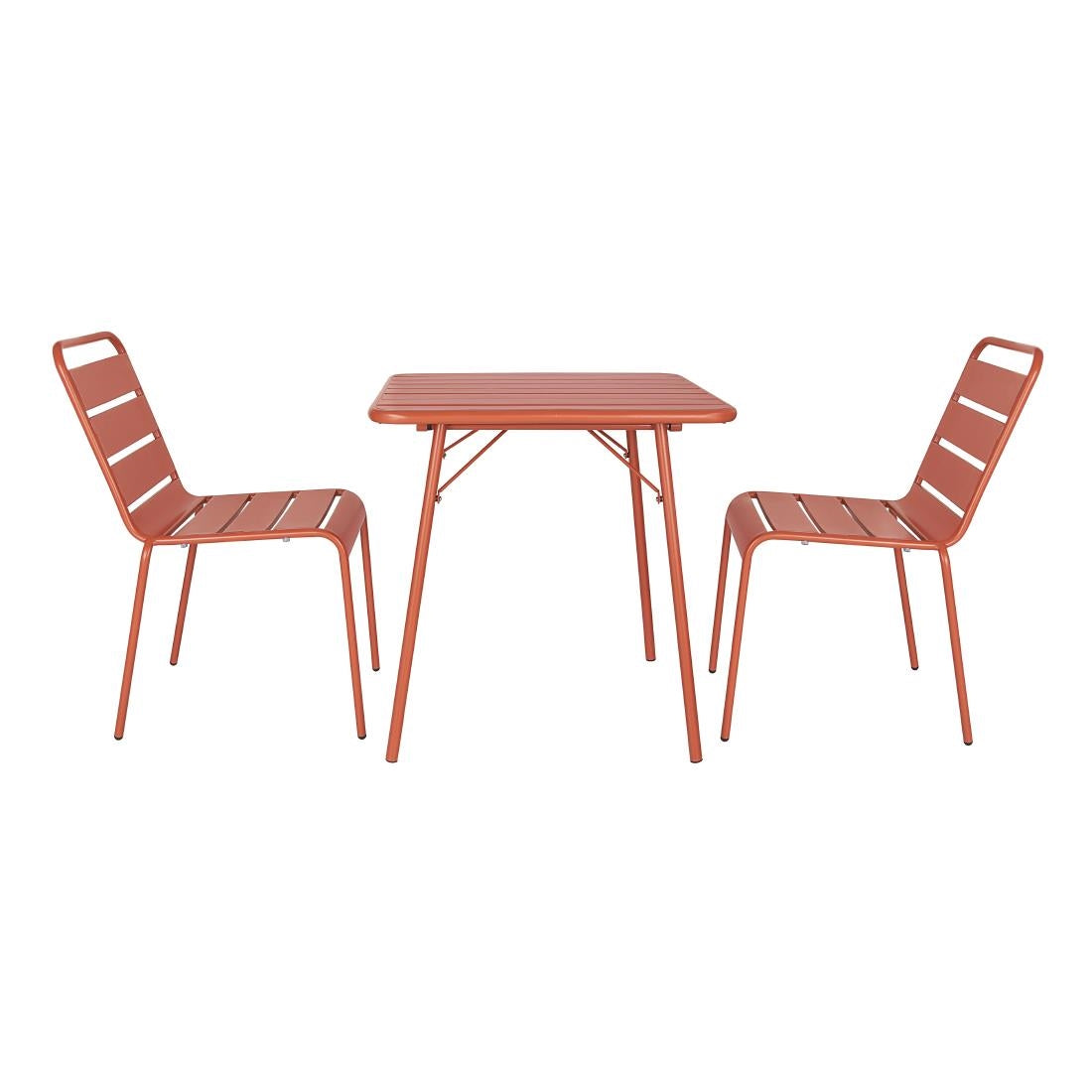 Bolero terracotta gelateerde stalen zijstoelen (4 stuks)