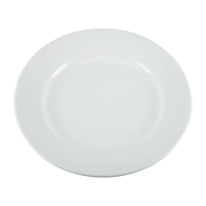 Olympia Whiteware witte borden met brede rand 202mm (12 stuks)