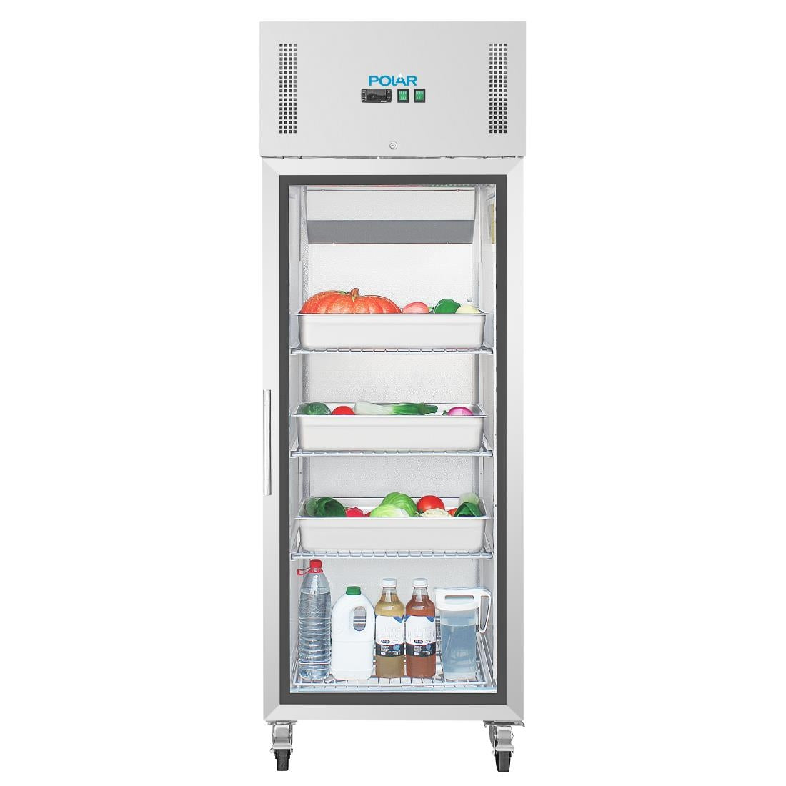 Polar G-serie Gastro 1-deurs koeling met glazen deur 600L