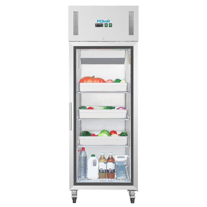 Polar G-serie Gastro 1-deurs koeling met glazen deur 600L