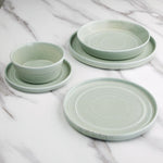 Olympia Cavolo plat rond bord zacht groen 27cm (4 stuks)