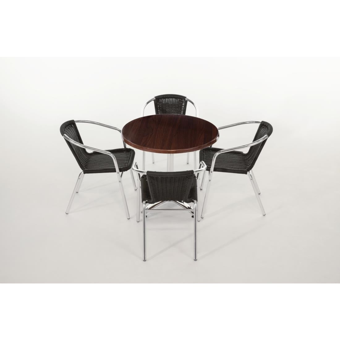 Bolero aluminium en polyrotan stoelen zwart (4 stuks)