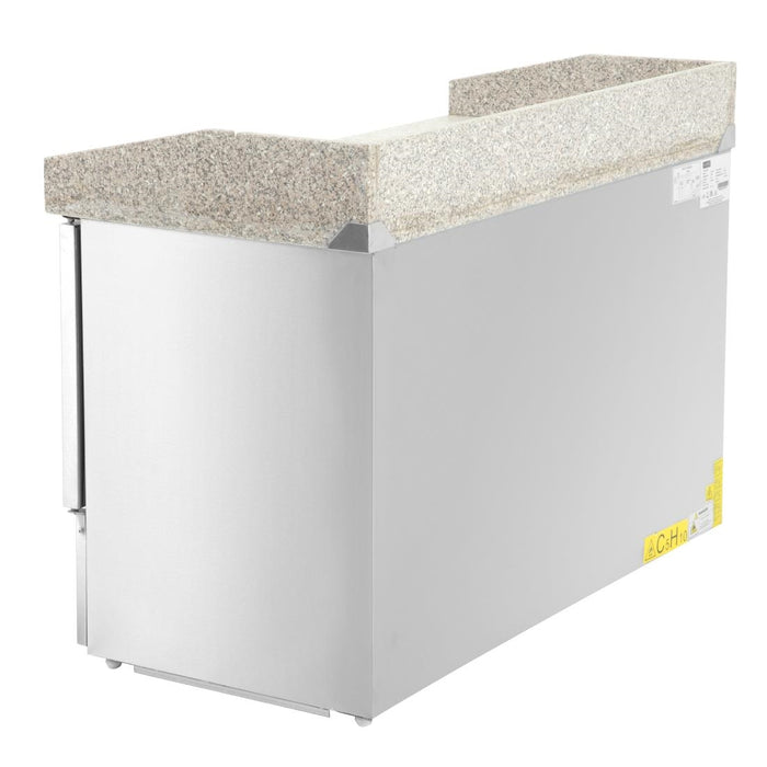 Polar G-serie saladette/pizza koelwerkwerkbank met granieten werkblad 368L