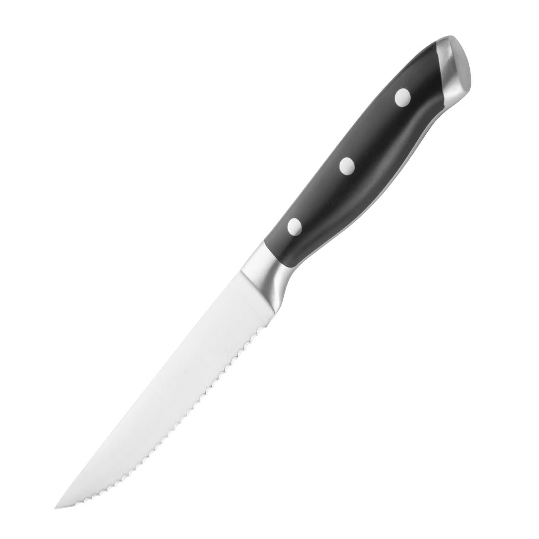 Olympia Premium Geklonken Steakmessen Met Zwarte Abs Handvatten (Set Van 6)