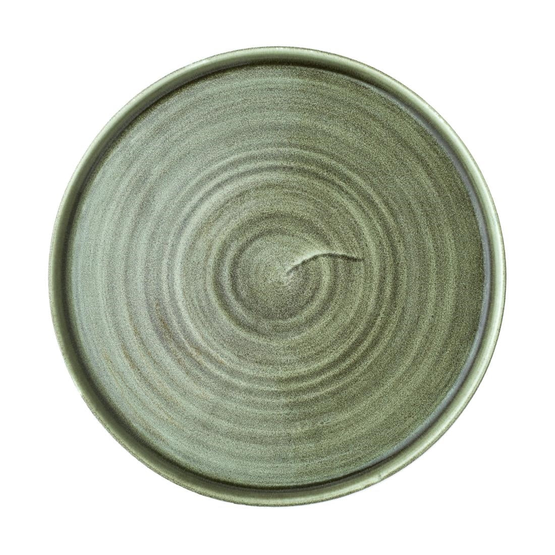 Churchill Stonecast Patina Burnished Green Bord Met Opstaande Rand 25.9cm (pak van 6)