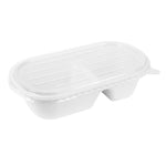 Fiesta Recycleerbare Pet Deksels Voor Bagasse Ovale Containers (Pak Van 100)