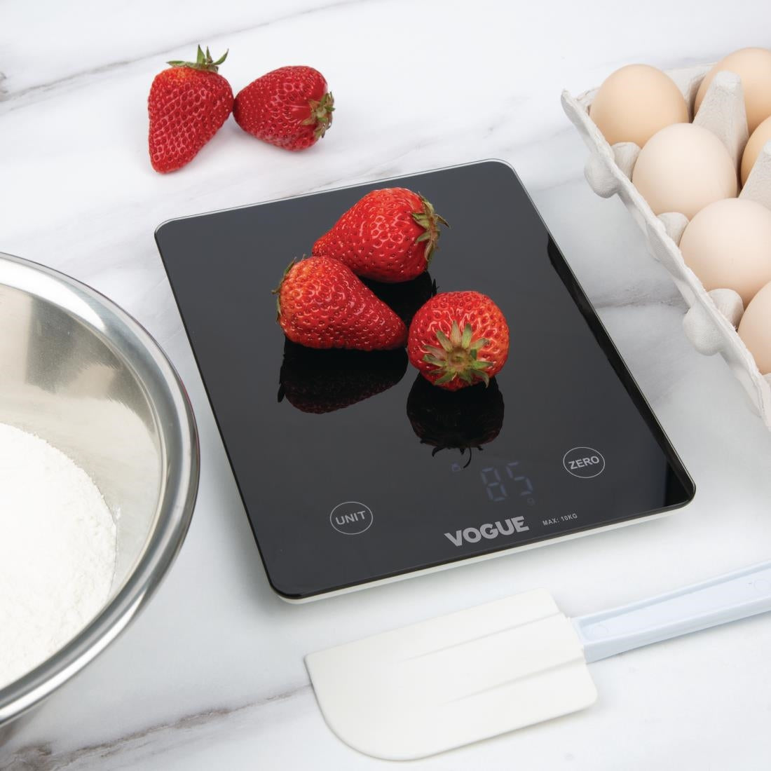 Vogue digitale zwarte vierkante weegschaal 10 kg