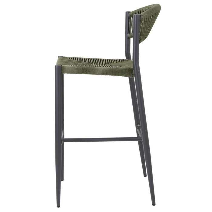 Bolero Eden PE gevlochten rattan outdoor barkrukken groen (2 stuks)