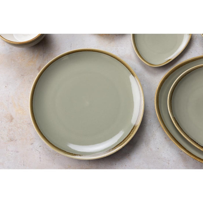 Olympia Kiln ronde coupeborden mosgroen 28cm (4 stuks)