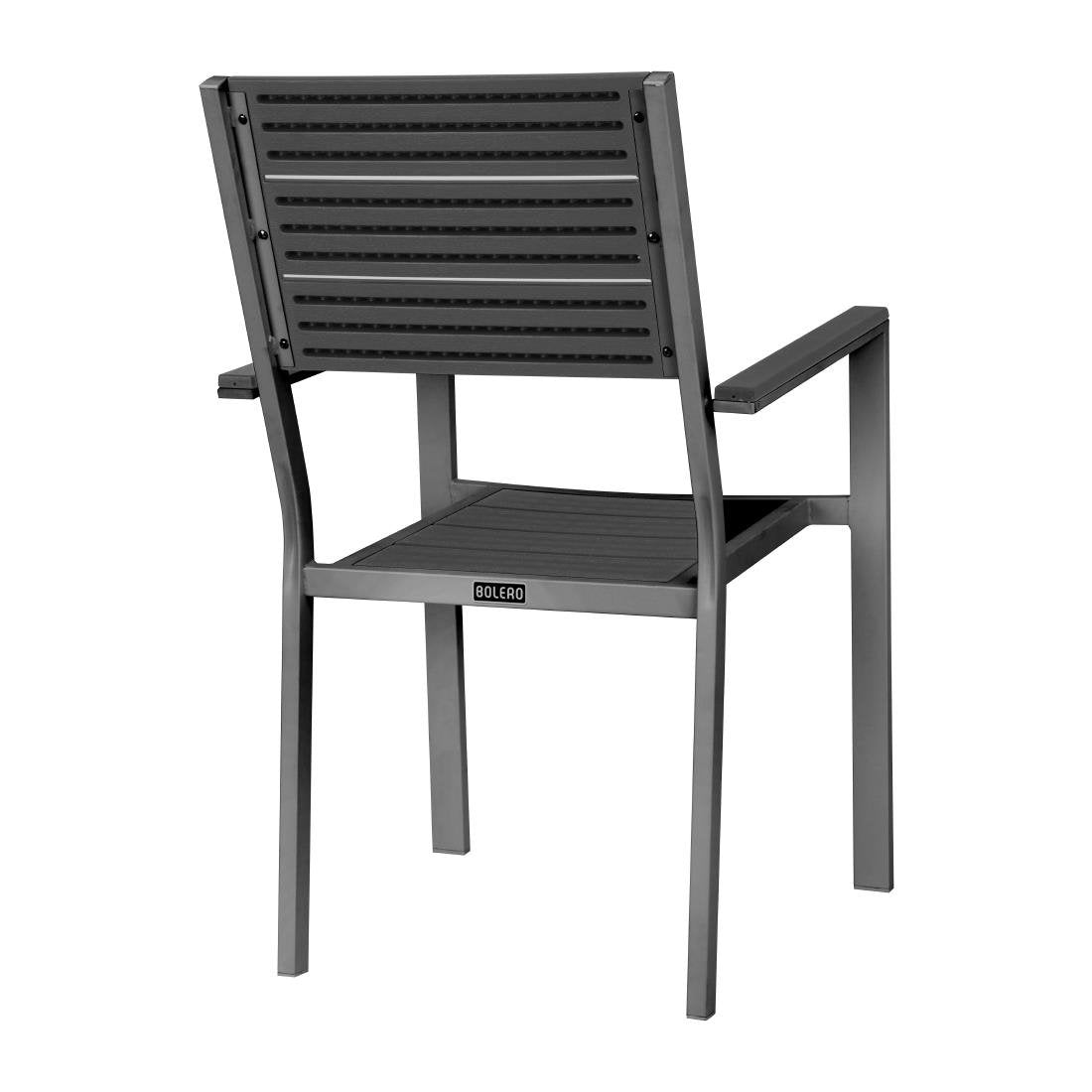 Bolero Valletta Grijze Stoelen Met Armleuningen (4 Pack)