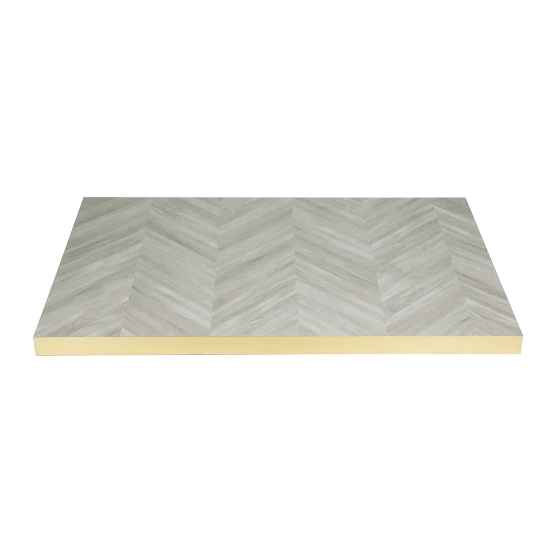 Bolero Rechthoekig Tafelblad Chevron-Ontwerp 1100 mm x 700 Mm