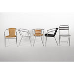 Bolero aluminium en essenhouten stoelen met armleuning (4 stuks)