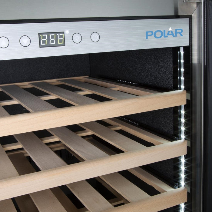 Polar G-Series Dual Zone Wijnkoelkast Roestvrij Staal 109 Flessen