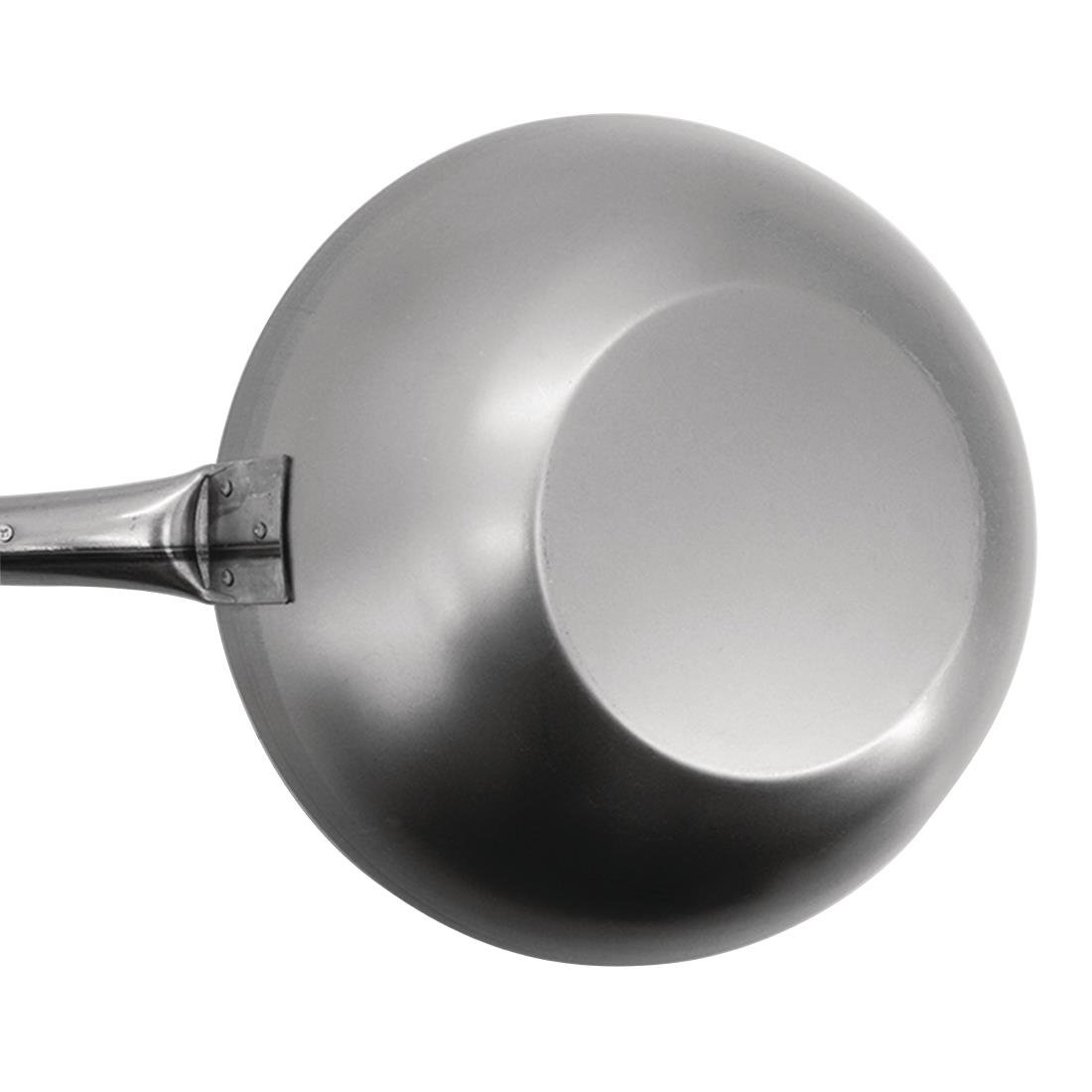 Vogue lichtstalen wok met vlakke bodem 330 mm