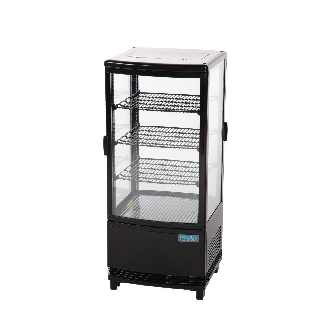 Polar C-Series Energiezuinige Koelkast Met Gebogen Deur Zwart 86Ltr