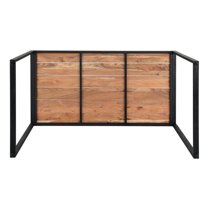 Bolero Industriële Bartafel Van Staal En Acacia, 1800x900mm