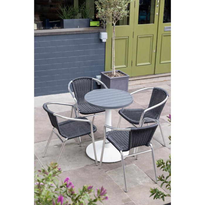 Bolero Aluminium Rond Tafelblad Donkergrijs 580mm