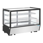 Polar G-Series aanrecht model Display Koelkast Zwarte Vierkante Glas 160Ltr