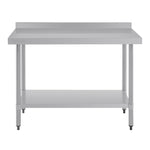 Vogue RVS werktafel met achteropstand 90x120x60cm