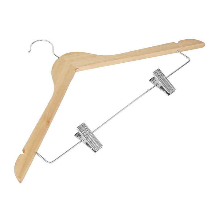 Bolero Houten Hanger Met Antislipclips (Pak Van 10)