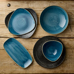 Churchill Stonecast Java Blue Chefs Ovaal Bord 35.2 x 18.7cm (pak van 6)